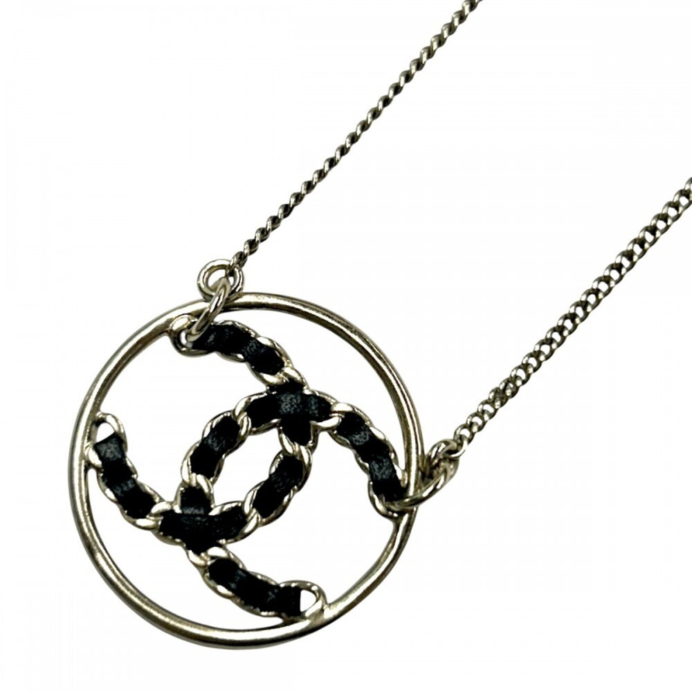 Chanel Necklace for Women, Coco Mark Chain Design Pendant, CHANEL GP Leather ...
